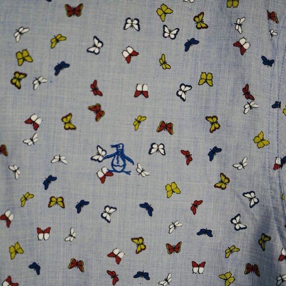 Penguin Mens Heritage Slim Fit Large Button Butterfly SF - Picture 5 of 6